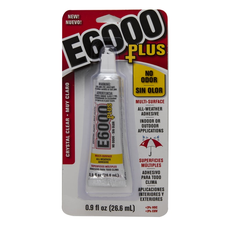 8 Pack: E6000 Plus Crystal Clear All-Weather Adhesive, Size: 0.9