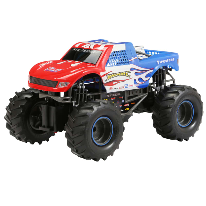 Hot Wheels RC Monster Trucks Bone Shaker in 1:15 Scale,  Remote-Control Toy Truck with Terrain Action Tires : Toys & Games