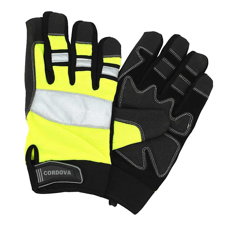 Cordova Men's High Dexterity Yellow/Black Hi-Vis Gel Padded Palm