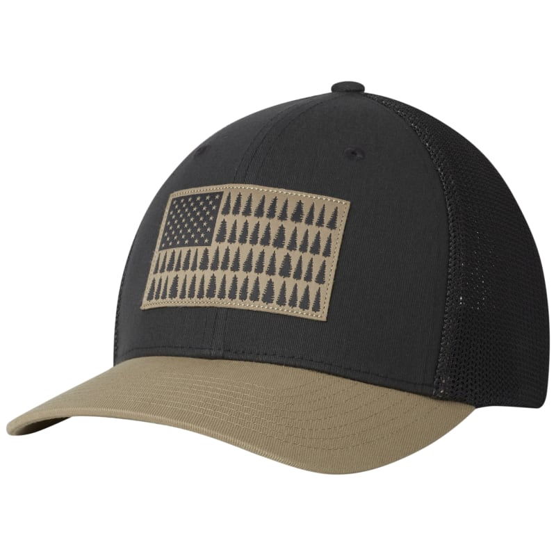 Adult PFG Shark/Tan Tree Flag Mesh Cap