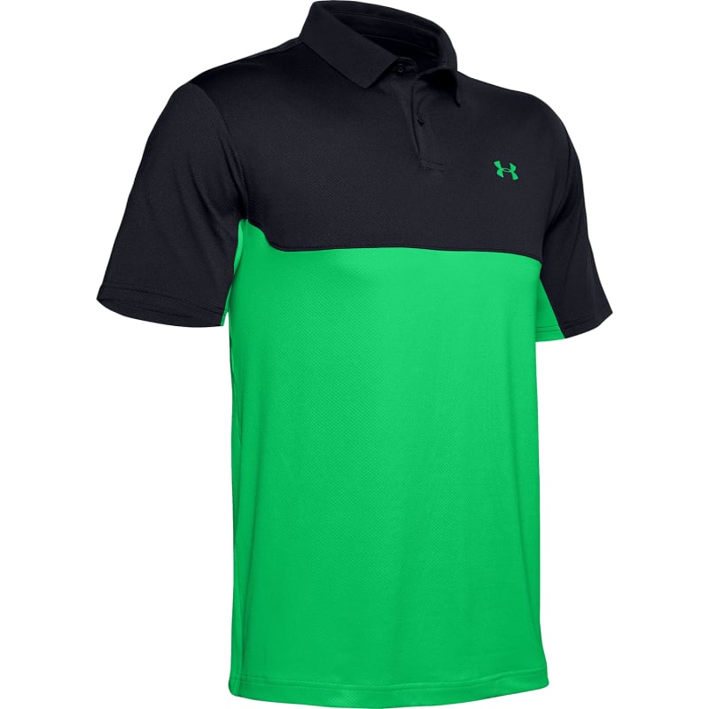 Armour UA Performance 2.0 Colorblock Black/Vapor Green Short Sleeve Shirt by Under Armour at Fleet Farm