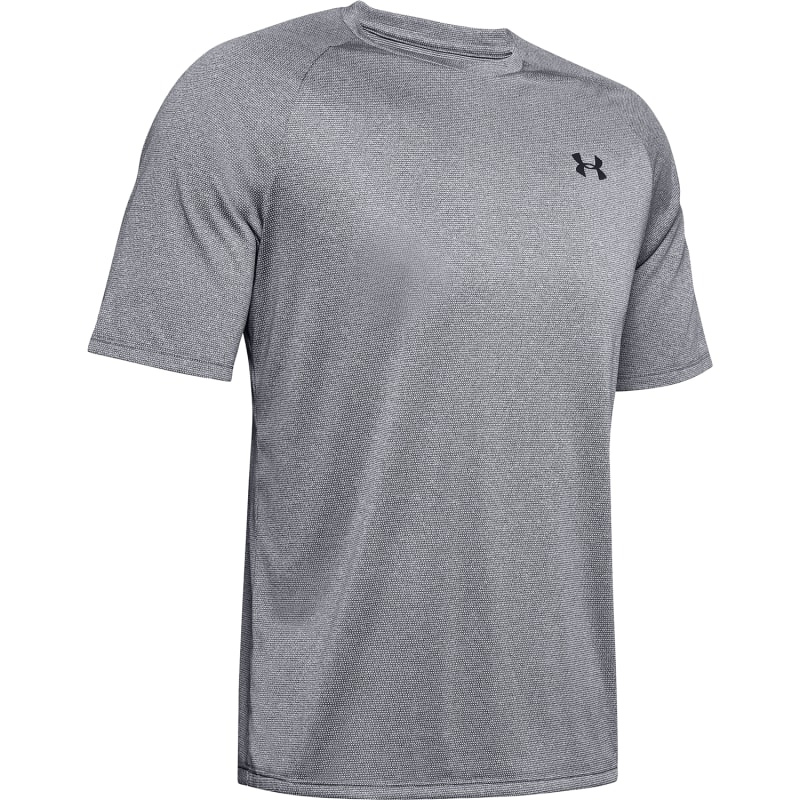 Men's UA Tech 2.0 Novelty Pitch Gray/Black Crew Neck Short Sleeve Polyester  Shirt by Under Armour at Fleet Farm