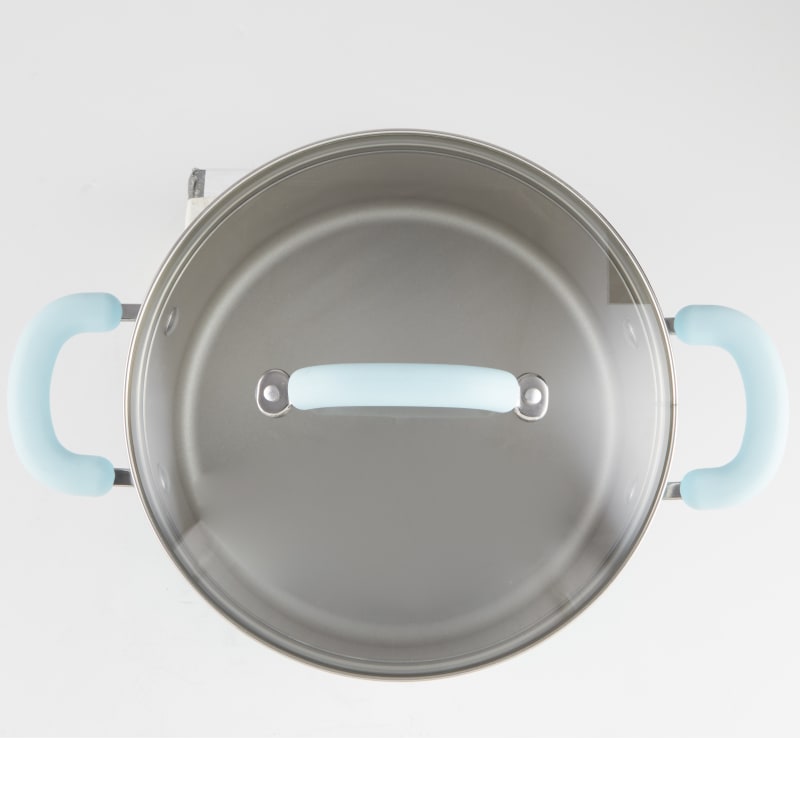 Rachael Ray - Create Delicious 6-Quart Stockpot with Lid - Light Blue Shimmer