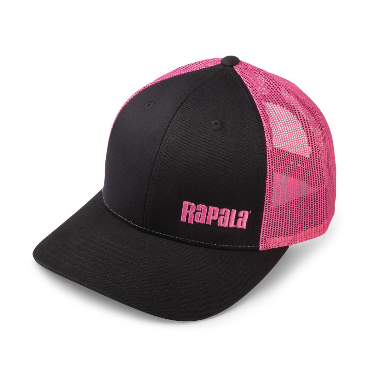 Adult Rapala Black/Pink Embroidered Logo Trucker Low Profile Mesh