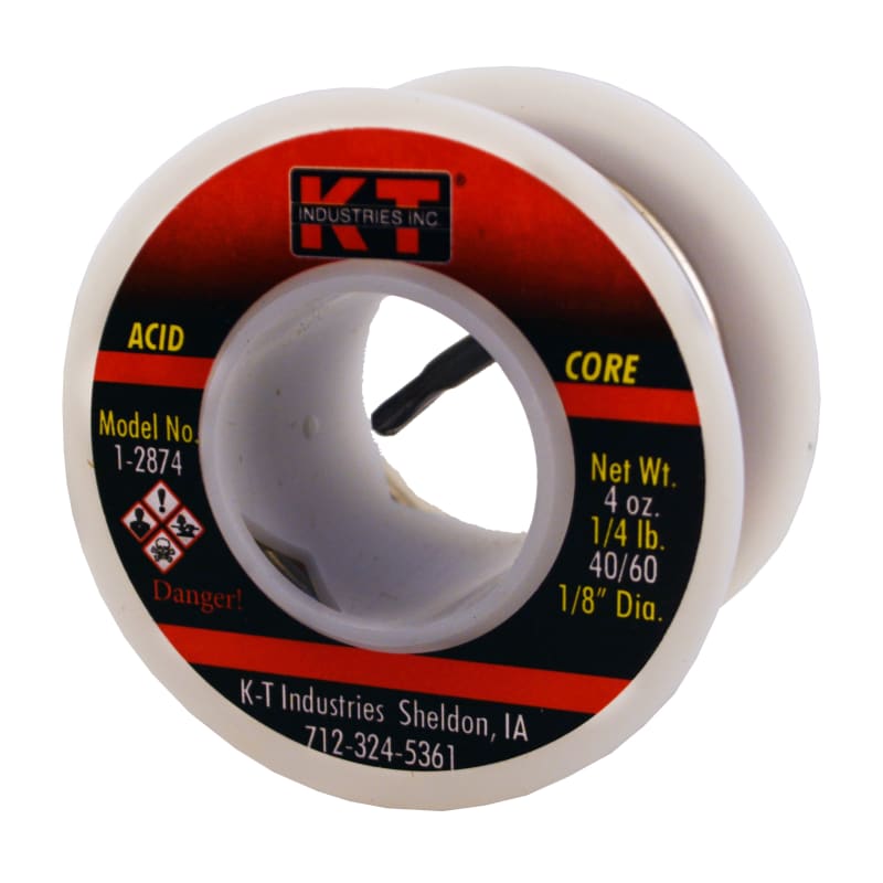 1/4 lb Acid Core Solder 40/60 Standard 1/8-inch DIA by KT