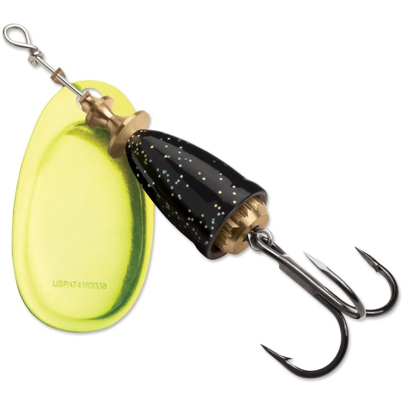 Black Chartreuse Candyback Classic Vibrax Spinner by Blue Fox at