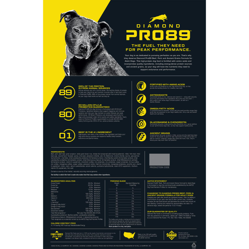 PRO 89 Beef Pork Ancient Grains Adult Dry Dog Food by Diamond at Fleet Farm