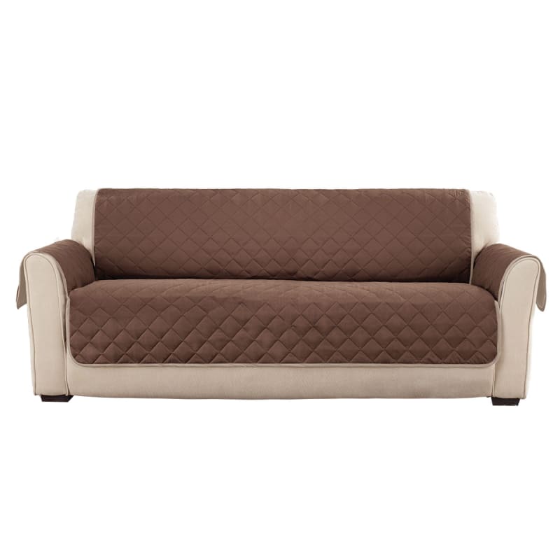 Reversible Taupe/Chocolate Microfiber Sofa Protector by SureFit at