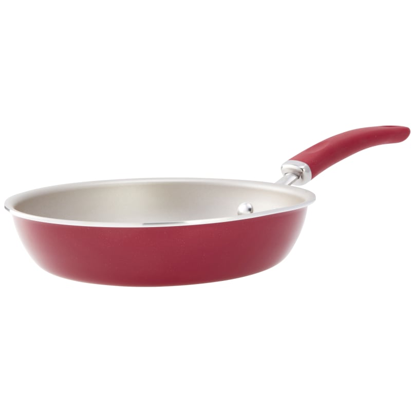 Rachael Ray Red Create Delicious Aluminum Nonstick Covered 9.5 in Deep Skillet