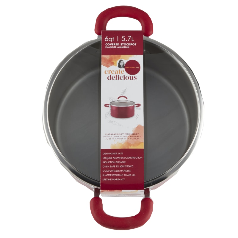 Rachael Ray 6-quart Nonstick Covered Stock Pot - Red for sale online