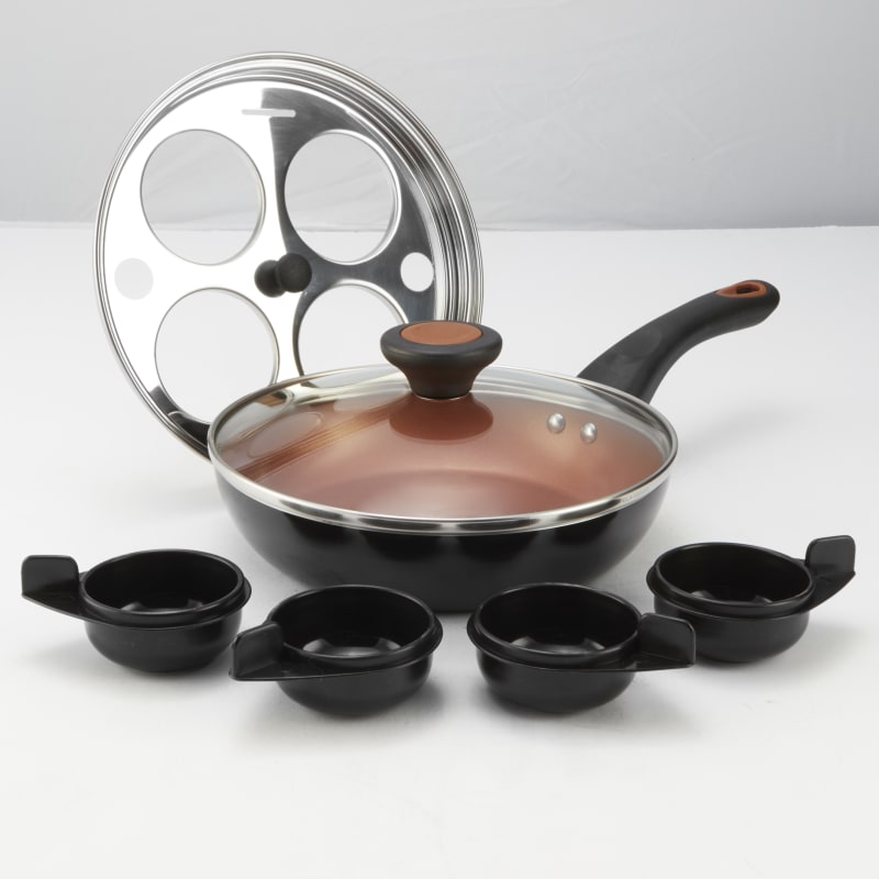 Farberware Glide Copper Ceramic 8 Nonstick Covered Egg Poacher