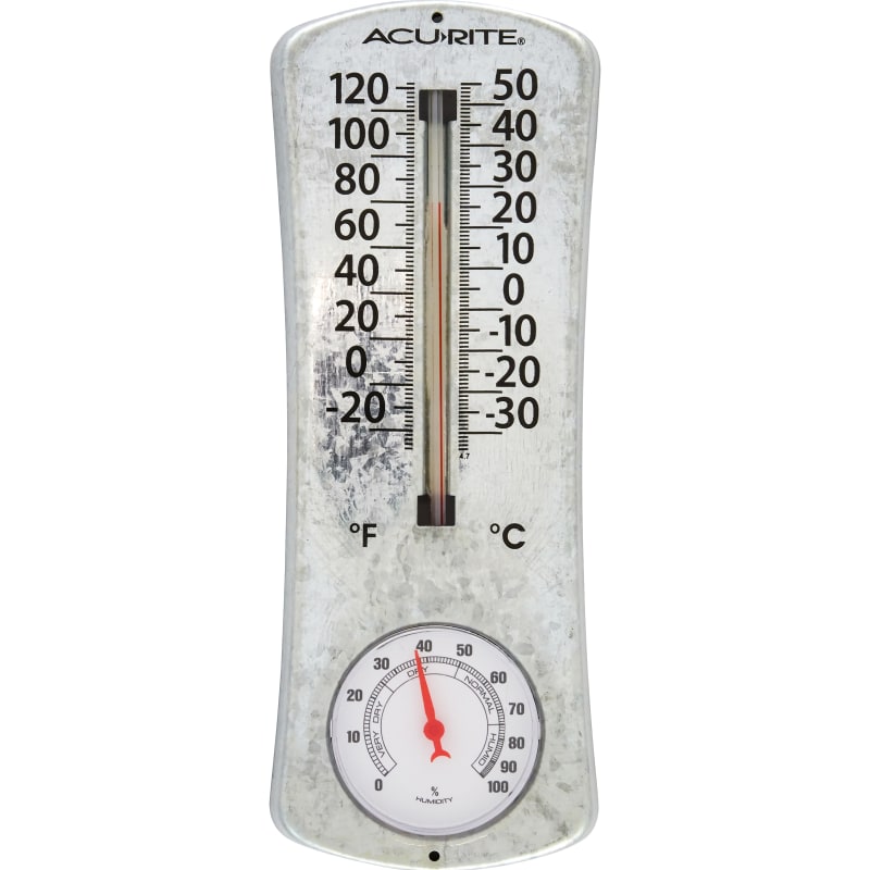 8.5 in Galvanized Thermometer/Hygrometer by AcuRite at Fleet Farm