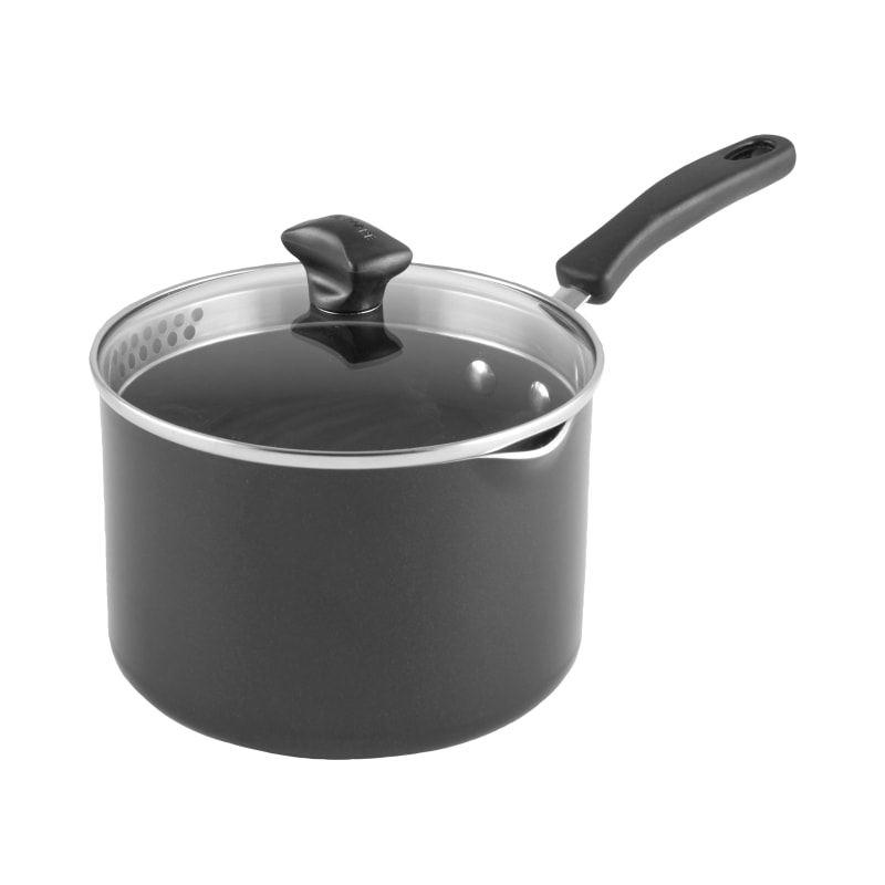 Farberware 3-Quart Aluminum Non-Stick Straining Saucepan Black