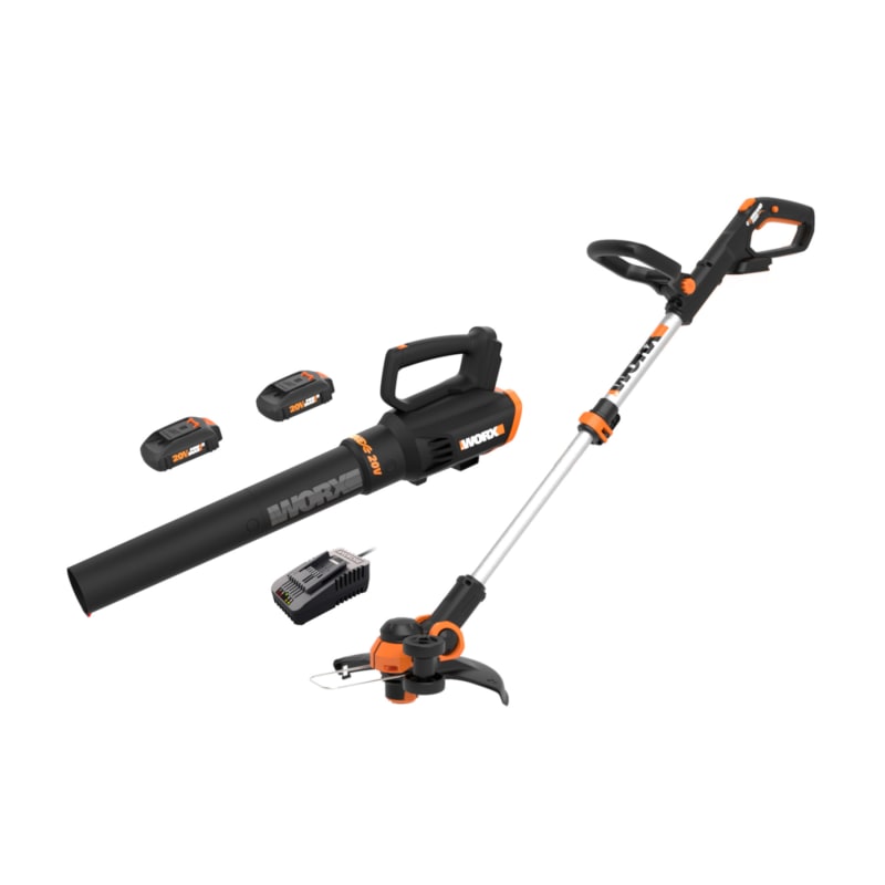 20V 12 in Cordless String Trimmer Edger Turbine Blower Combo Kit by WORX at Fleet Farm