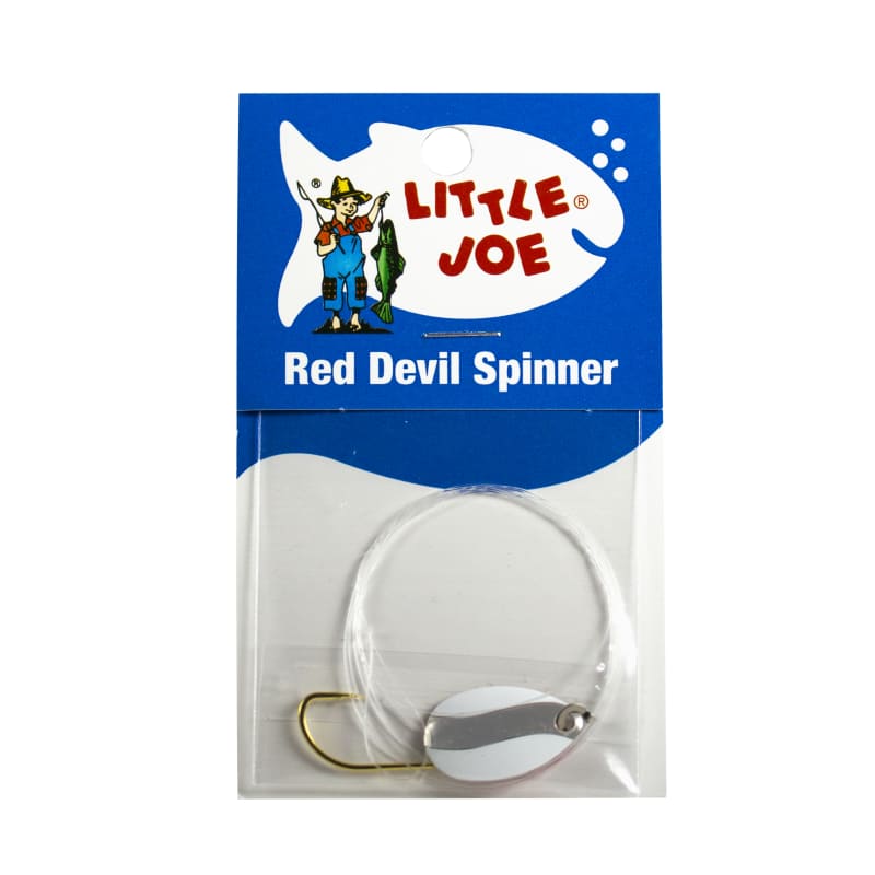 White/Chrome Red Devil Single Hook Spinner by Lindy at Fleet Farm