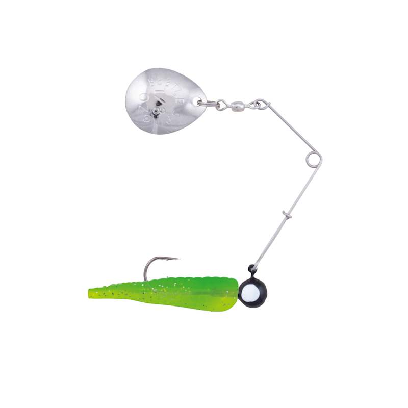 Green Chartreuse Sparkle Beetle Spin Colored Blade Spinner by