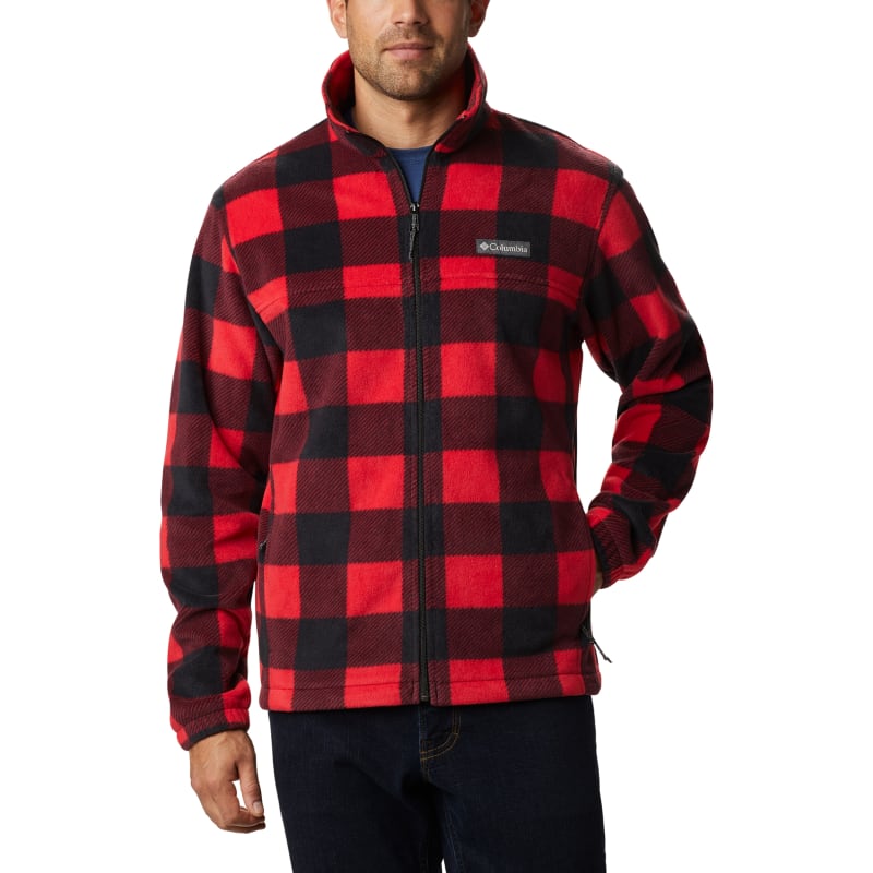 Men s Steens Mountain Red Buffalo Plaid Full Zip Fleece Jacket