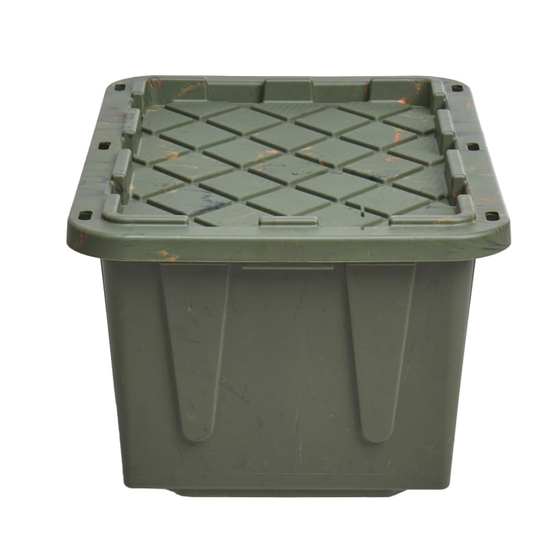 Homz Durabilt Heavy Duty 27 Gallon Plastic Organizer Storage Bin Tote (2 Pack)