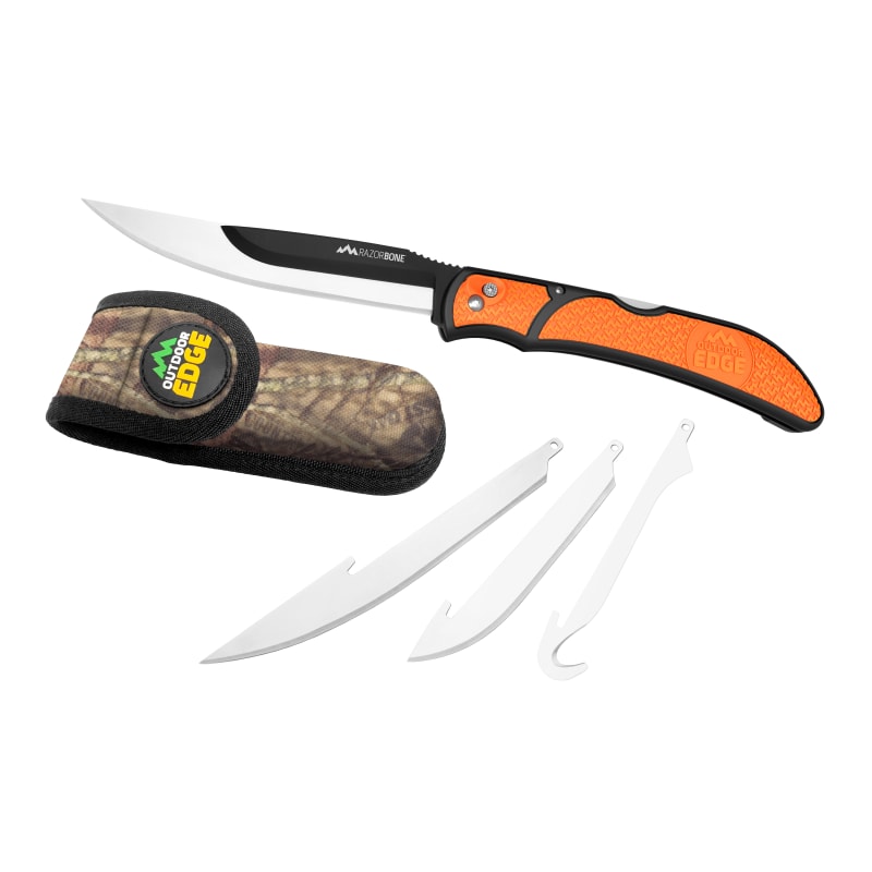 Orange Razor Bone Replaceable Razor Blade Knife by Outdoor Edge at