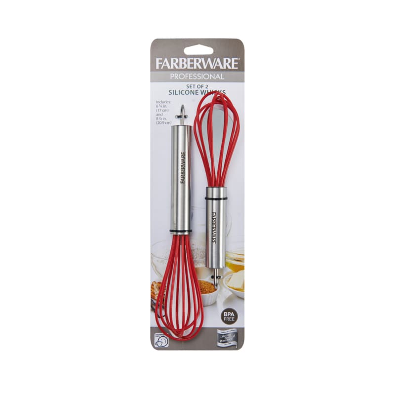 Farberware Professional Silicone Mini Whisks, Set Of 2, Red : Target