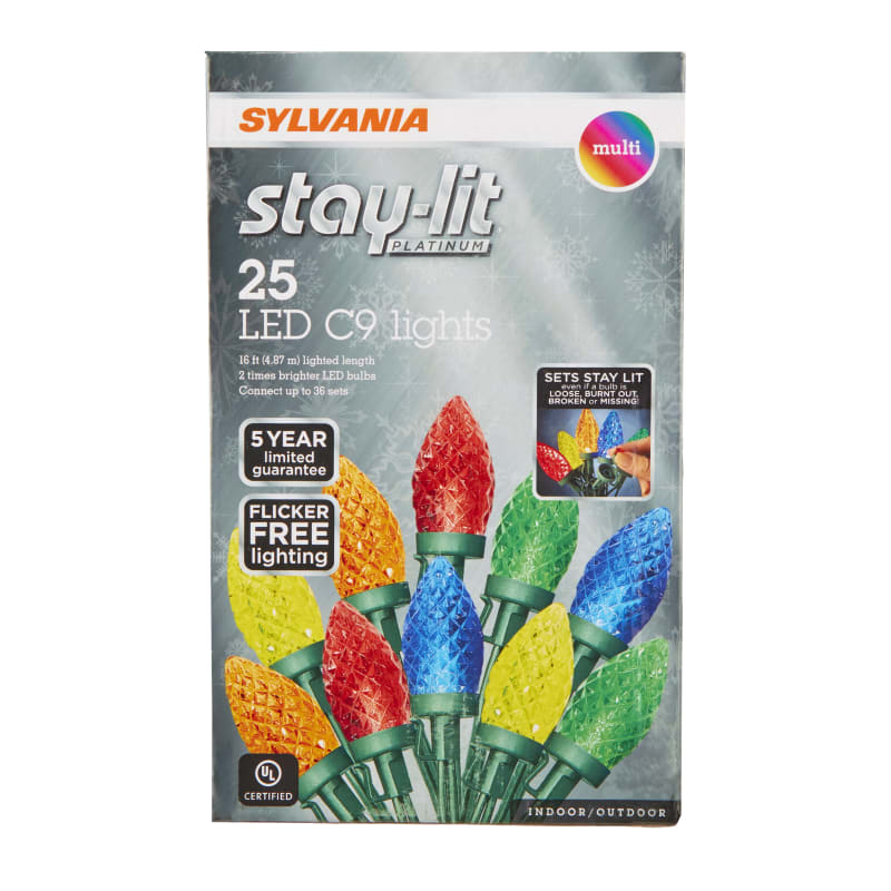 Stay Lit 25 Ct LED Warm White C9 Faceted Style Lights by Sylvania at Fleet Farm