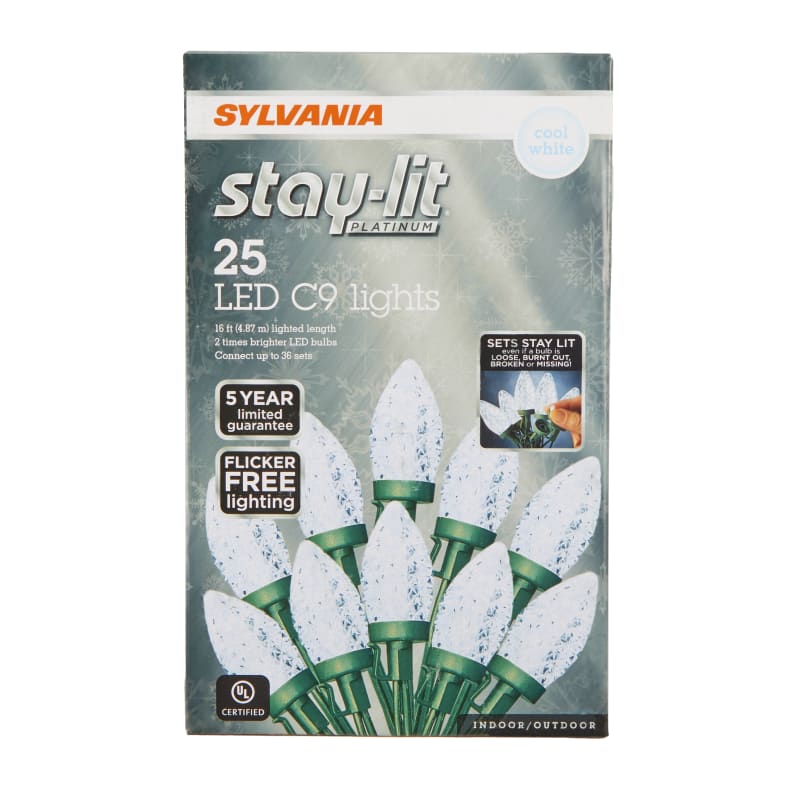 Stay Lit Cool White LED C9 Faceted Style Lights 25 Ct by Sylvania at Fleet Farm