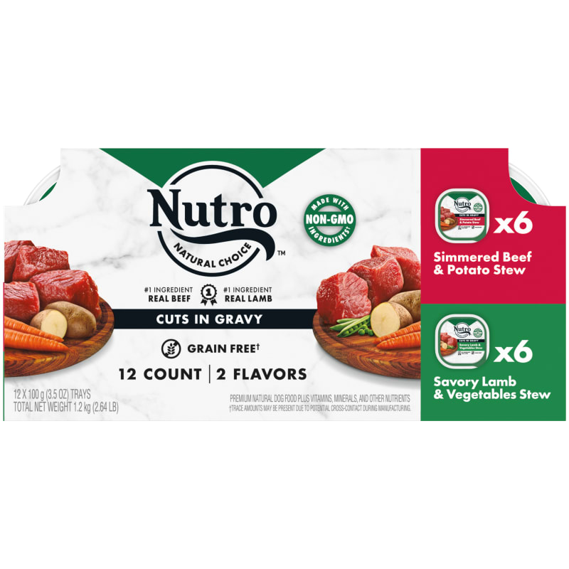 Adult Grain Free Beef Lamb Cuts in Gravy Variety Pack Wet Dog Food