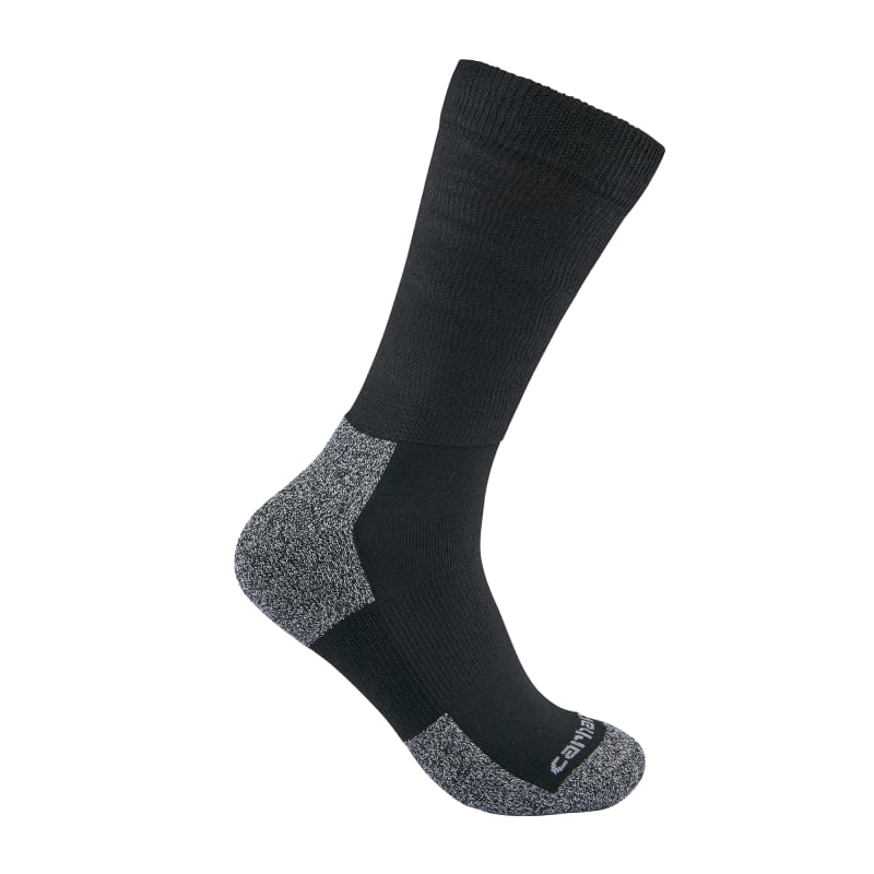 Comfort Fit Crew Socks Black Size 11-16