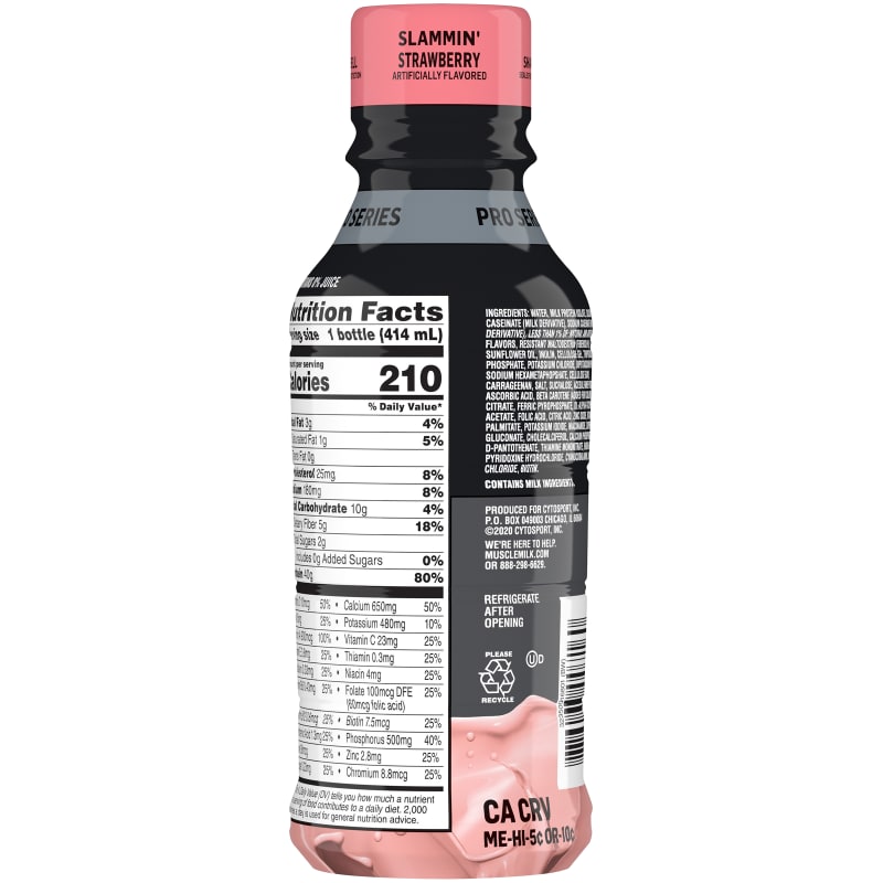 Muscle Milk Pro Series 14 oz Slammin' Strawberry Non-Dairy Protein Shake