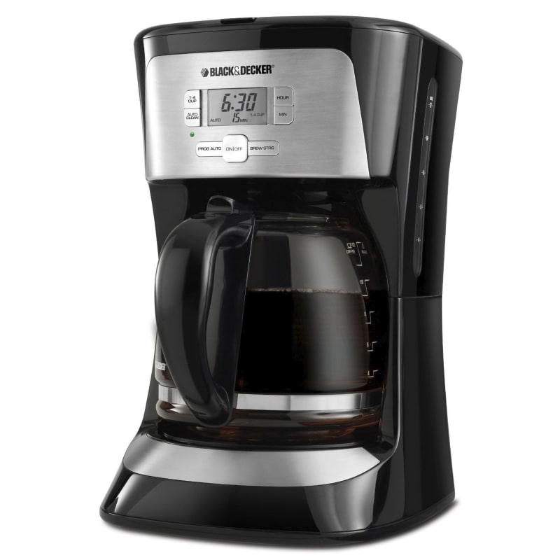 12-Cup Black and Stainless Steel Programmable Drip Coffee Maker