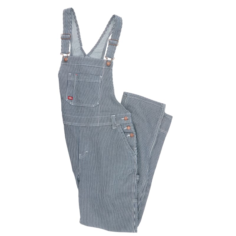 Dickies blue and white striped overalls cheap