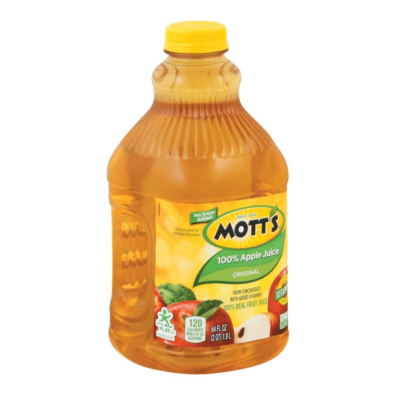 Mott's 100% Juice Original Apple Juice, 64 Fluid Ounce, Bottle 