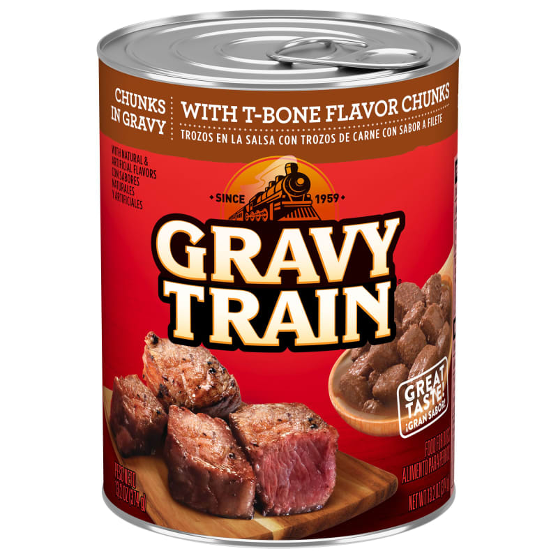 Chunks in Gravy w T Bone Flavor Chunks Wet Dog Food by Gravy Train at Fleet Farm
