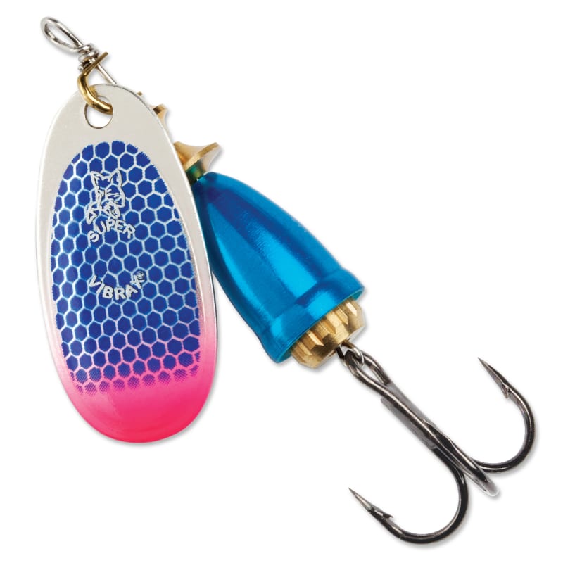 Blue Scale Pink Tip UV Classic Vibrax Spinner by Blue Fox at Fleet