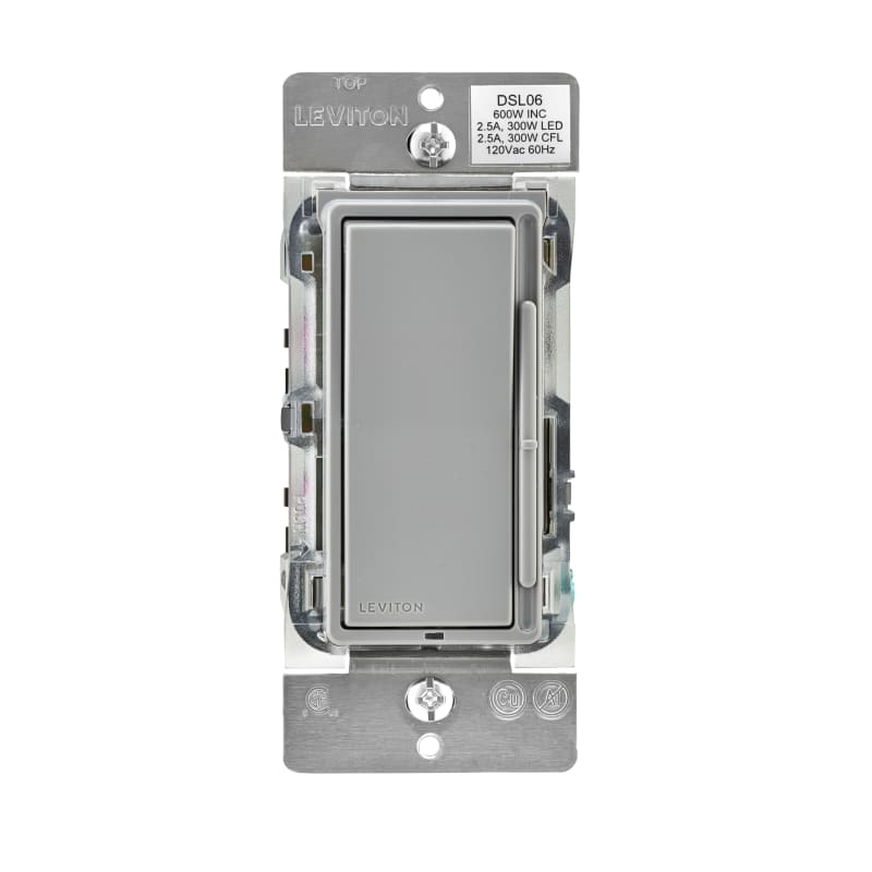 Leviton 600 Watt Decora Light Gray Rocker Dimmer