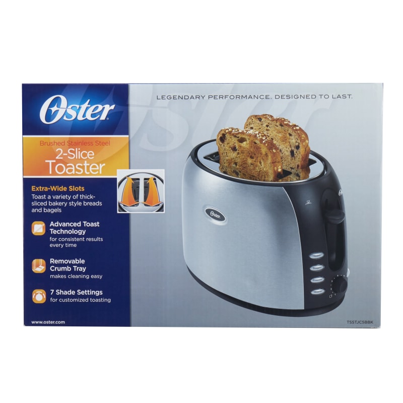 Oster Stainless Steel Long Slot 4 Slice Pop Up Toaster Silver