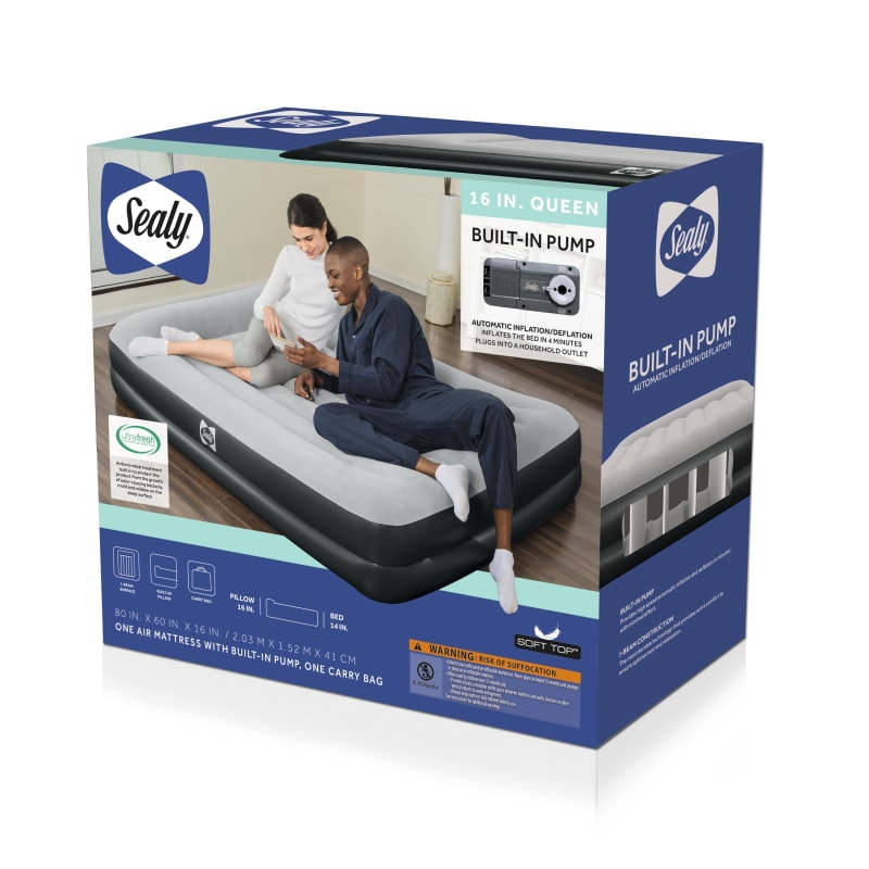 Sealy TriTech Queen Size Airbed w Built In AC Pump by Sealy at