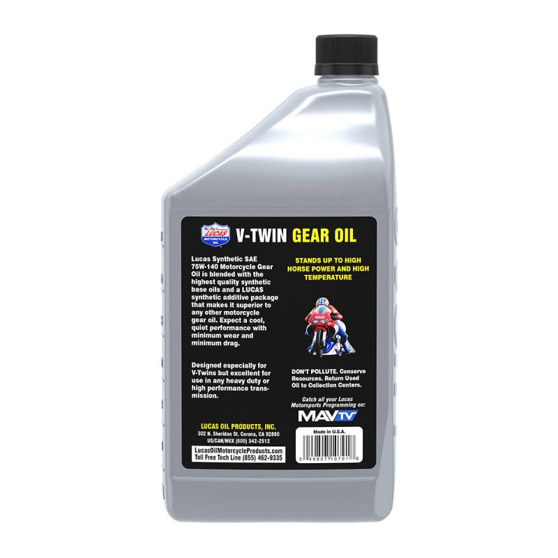 Lucas Oil V-Twin Gear Oil 75W-140 Synthetic - Caferacerwebshop