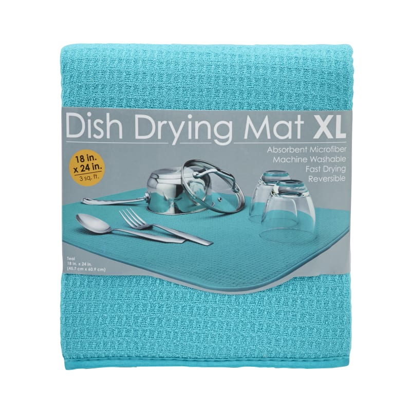 Teal XL Reversible Microfiber Dish Drying Mat by S&T Inc. at Fleet Farm