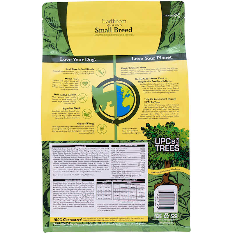 Earthborn holistic small breed shop natural dry dog food