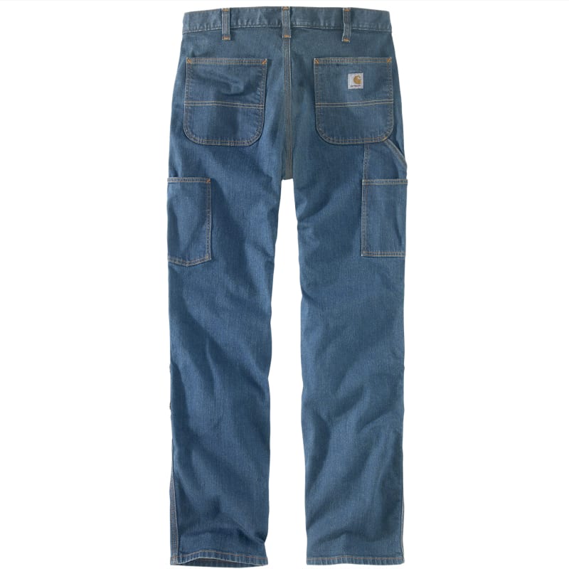 Men's Relaxed Straight Rugged Flex Double-Front Denim Dungaree by