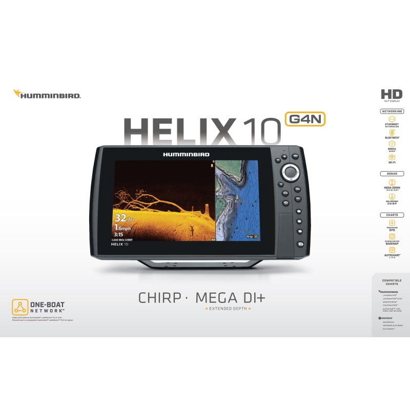 HELIX 10 CHIRP MEGA DI+GPS G4N Fish Locator by Humminbird at Fleet Farm