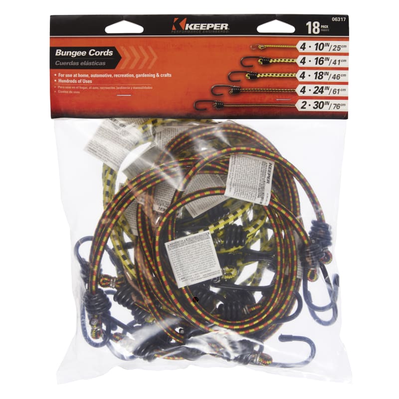 Keeper Multicolored Bungee Cord Set 10 L 20 Pk, 57% OFF