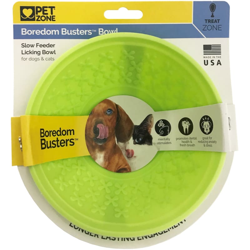 Pet Zone Pets Boredom Busterz Slow Feeder Licking Bowl, Green