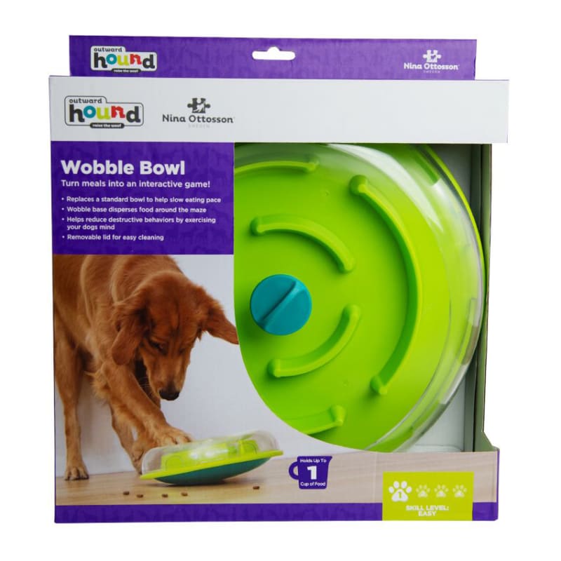 Large Green Wobble Bowl Interactive Treat Puzzle Dog Toy by outward hound  at Fleet Farm