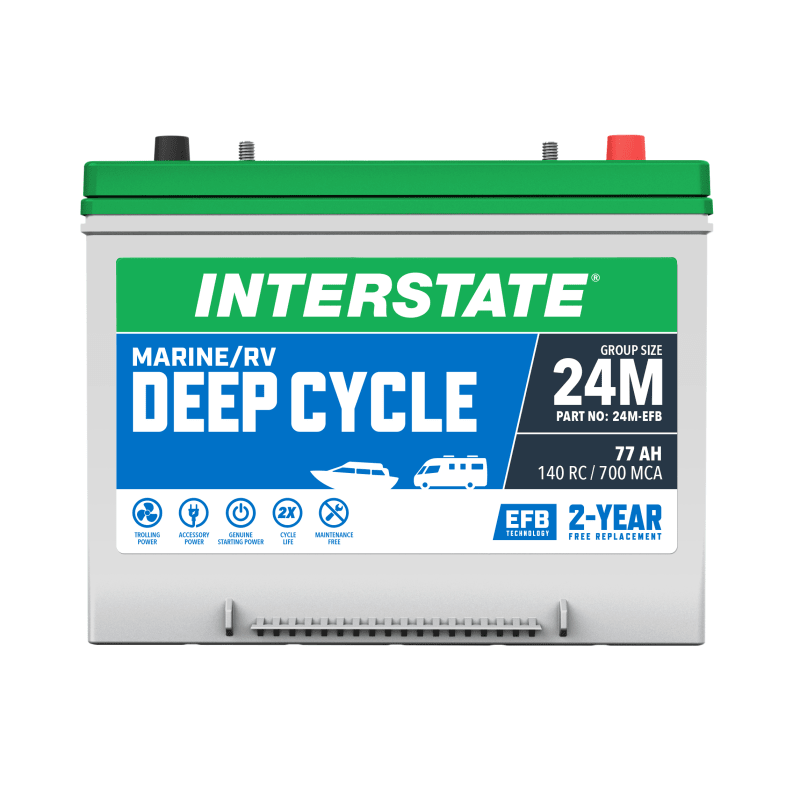 Marine RV Deep Cycle Battery Group 24 590 CCA by Interstate