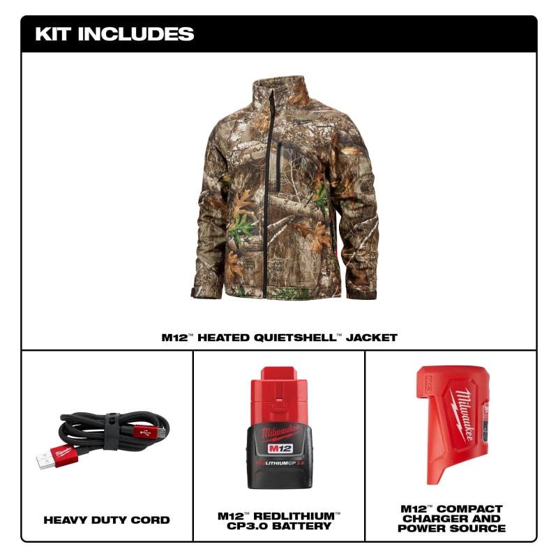 Realtree Edge Camo M12 QUIETSHELL Heated Jacket Kit by Milwaukee at Fleet Farm