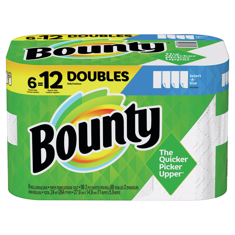 Bounty Select-A-Size Paper Towels, White, 12 Double Rolls = 24