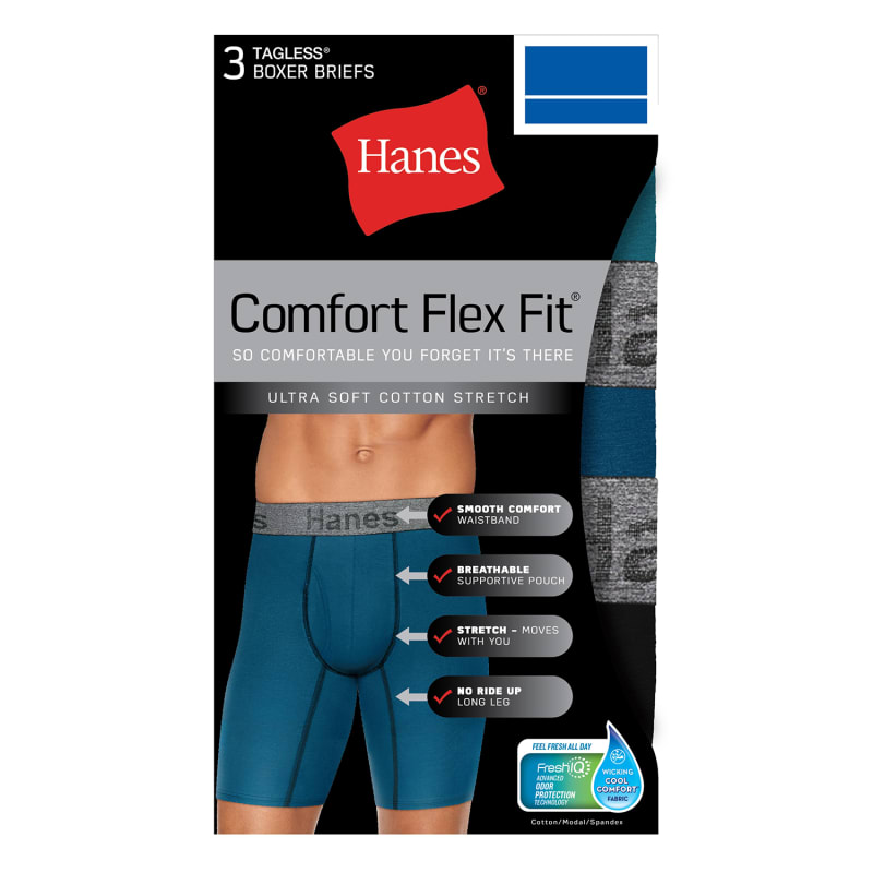 Men s Assorted Comfort Flex Fit Tagless Long Length Boxer Briefs