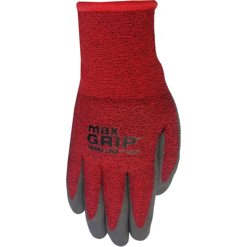 Adult Max Grip Red/Black Nitrile Dot Lined Gloves w/ Therma Lock1